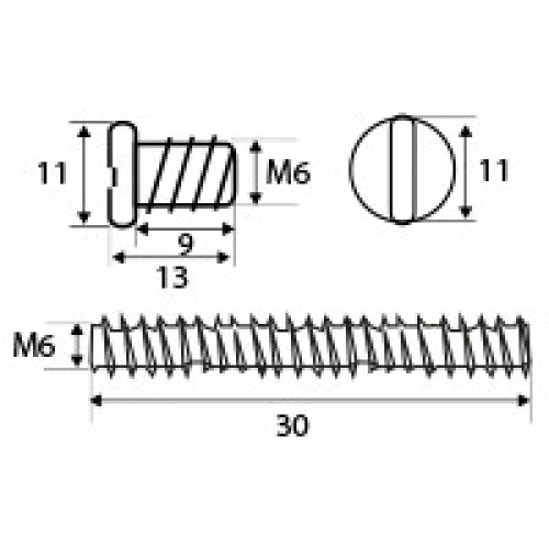 BL TUERCA TNE09+ESPARRAGO TNE10 M6x30mm LT