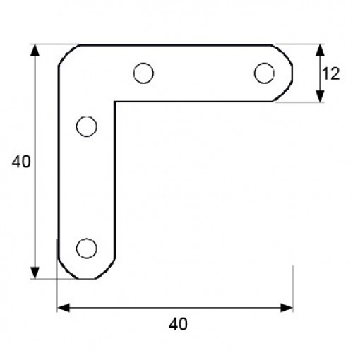 BL ESCUADRA PLANA PLC04 40x40x12mm BC