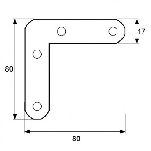 BL ESCUADRA PLANA PLC04 80x80x17mm BC