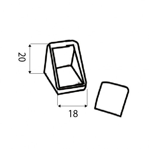 BL ANGULO C/TAPA PEQ AN20 18x20mm BE