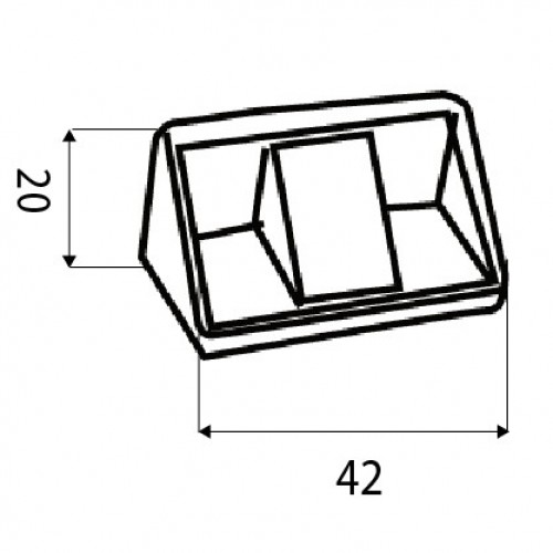 BL ANGULO C/TAPA GDE AN20 42x20mm MA