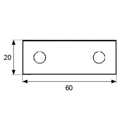 BL PLACA CARTELA PLC03  60x20mm ZN