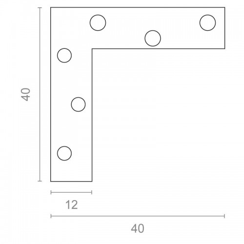 BL ESCUADRA PLANA PLC05 40x40x12mm ZN