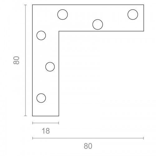 BL ESCUADRA PLANA PLC05 80x80x18mm ZN