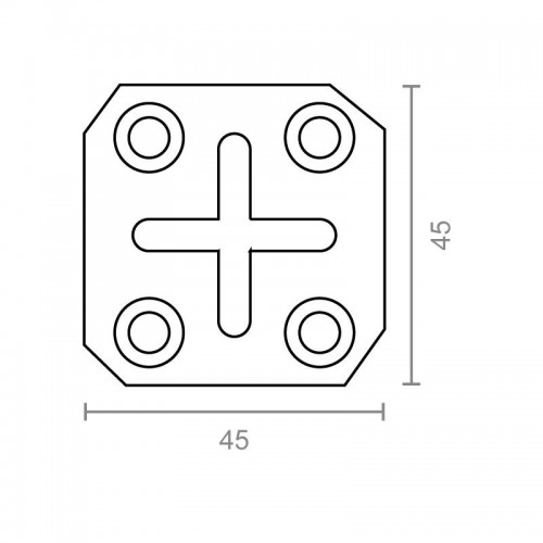 BL PLACA CUADRADA PLC06 45x45mm ZN