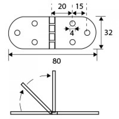 BL BISAGRA MOSTRADOR BS19 80x32mm ZN