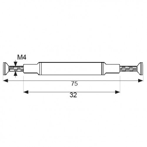 BL TORNILLO PASANTE TUBO TRN03 M4x75mm ZN