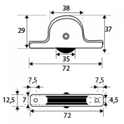 BL POLEA PUERTA CORREDERA POL08 35mm LT