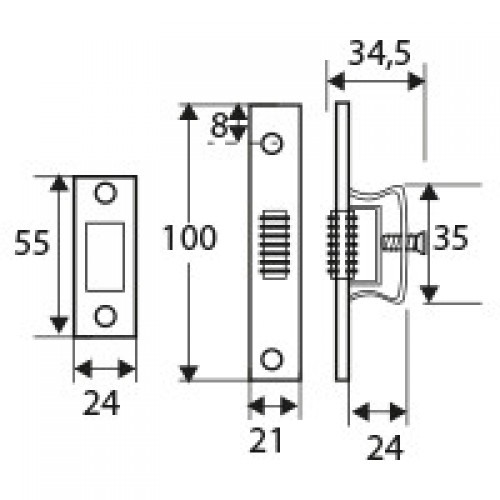 BL PICAPORTE RODILLO PCT05 100x21mm BC