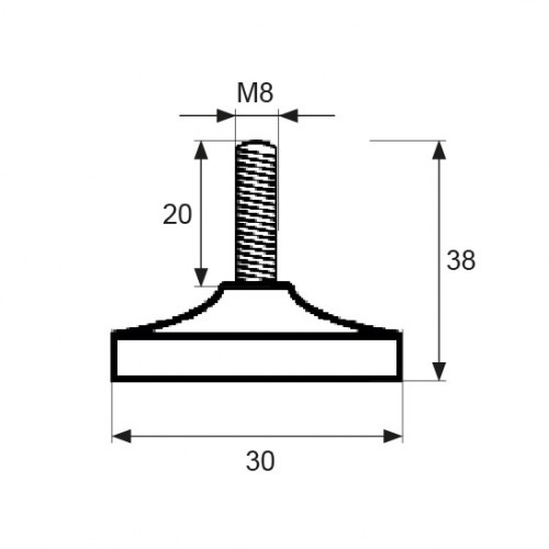 BL NIVELADOR PLANO NV05 M8x38mm NE