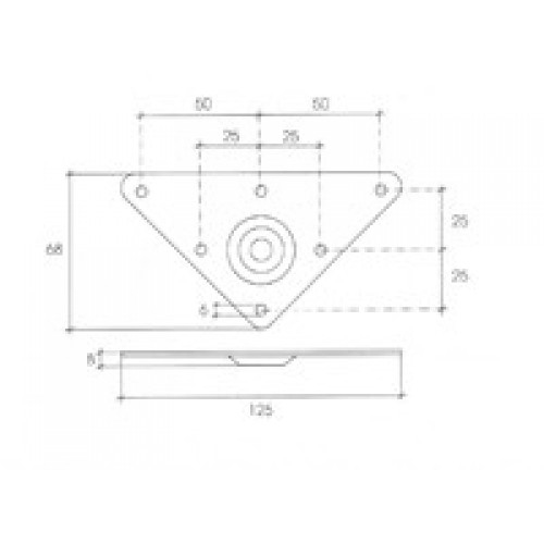 BL PLACA TRIANGULO C/ROSCA PLC13 M10 ZN