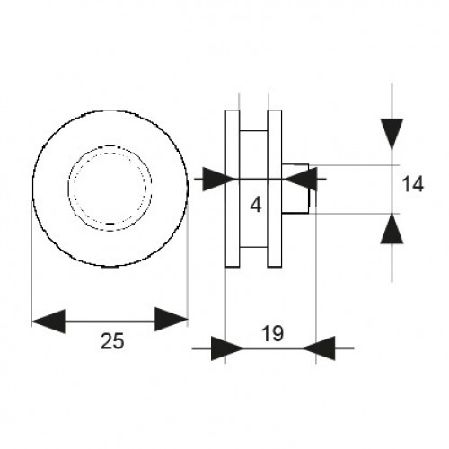 BL RODAMIENTO MAMPARA RD26 25mm BL