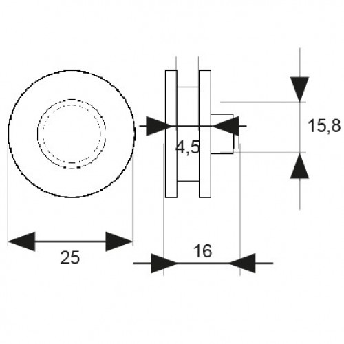 BL RODAMIENTO MAMPARA RD27 25mm BL