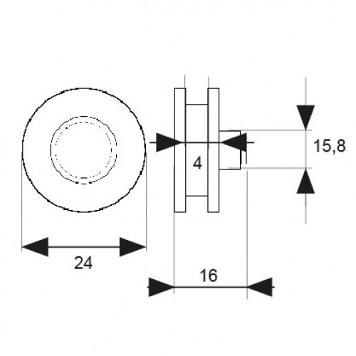 BL RODAMIENTO MAMPARA RD28 24mm BL