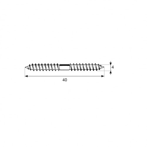 BL ESPARRAGO 2 ROSCAS TRN14 4x40mm ZN