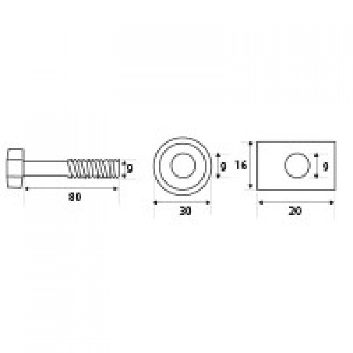 BL TORNILLO CAMA TRN12 9x80mm BC