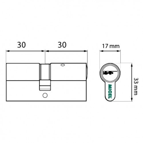BL CILINDRO SEGURIDAD CS01 L15 30x30mm LT