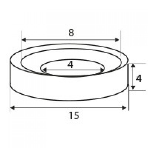 BL NEODIMIO ARO AVELLANADO IM31 15x4mm (8-4) NI