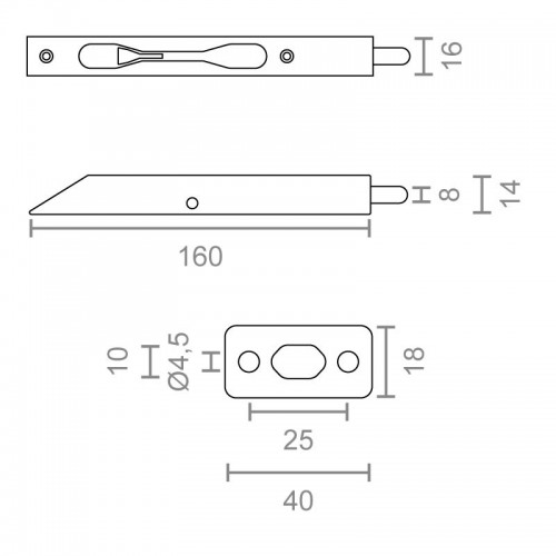BL PASADOR EMBUTIR C/C PS08 160mm LTD