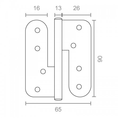 BL BISAGRA CRS BS17 IZDA 90x65x2,5mm IN