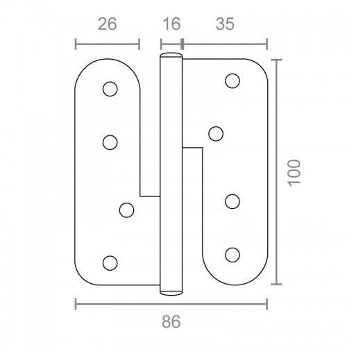 BL BISAGRA CRS BS17 IZDA 100x86x3mm IN