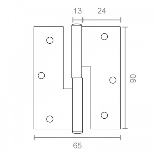 BL BISAGRA CR BS18 IZDA 90x65x2,5mm IN
