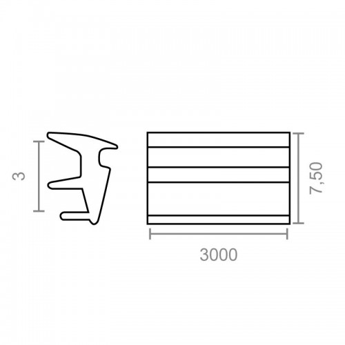 BL JUNTA VENTANA 6869 HUECO 3mm NE (3mts)