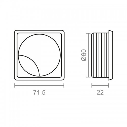 BL TAPON PASACABLES CUADRADO TPC02 70x22mm NE