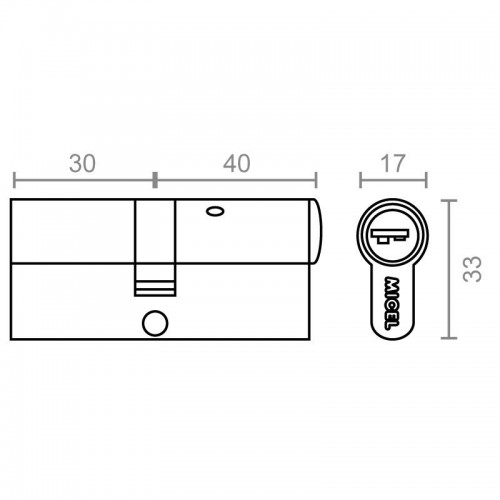 BL CILINDRO SEGURIDAD CS09 L15 30x40mm NI