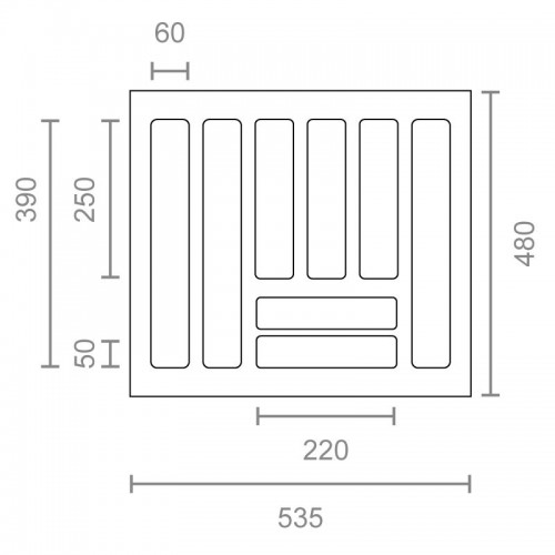 CUBERTERO CBT01 600/535x480mm GR