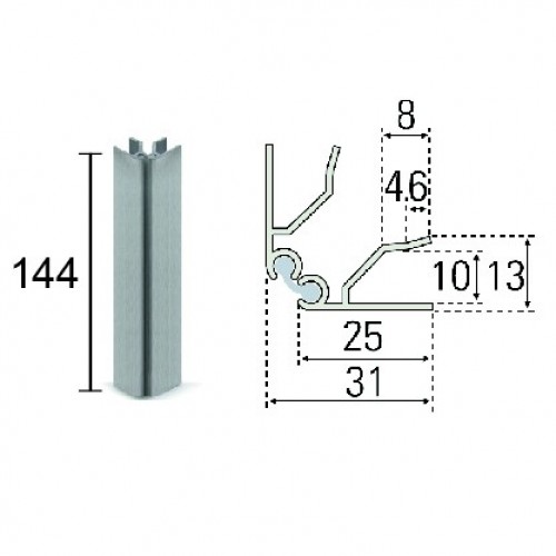 RINCON ZOCALO ALUMINIO ZCL04 144mm AL