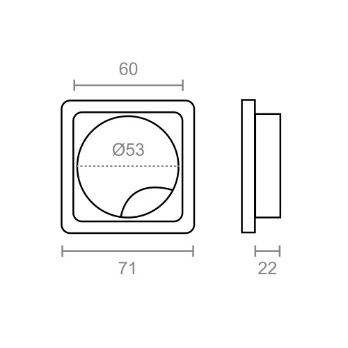 TAPON PASACABLES CUADRADO TPC02 70x22mm NE