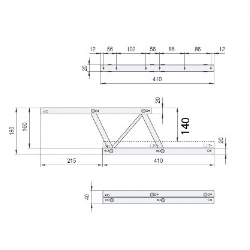 JGO BISAGRA ELEVABLE BS26 410mm NE