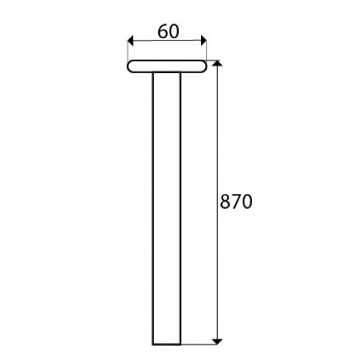 PATA MESA PT06 870x60mm RAL9006*