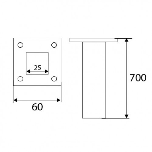 PATA ECO CUADRADA PT24 700x25mm BL