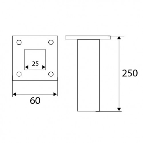 PATA ECO CUADRADA PT24 250x25mm GR