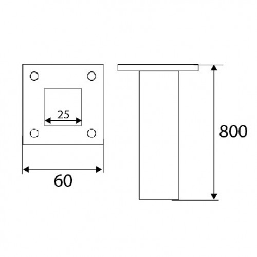 PATA ECO CUADRADA PT24 800x25mm GR