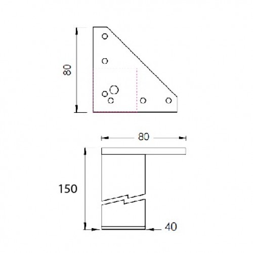 PATA MUEBLE CUADRADA PT15 150x40mm AL