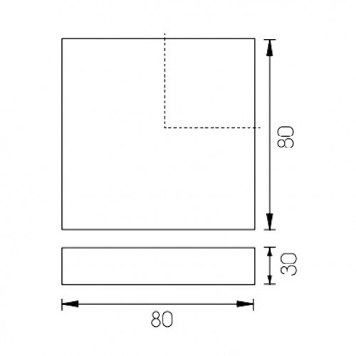 PATA MUEBLE CUADRADA PT01 80x80x30mm AL