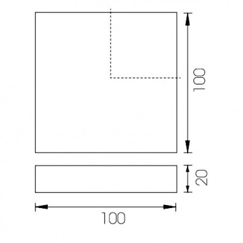 PATA MUEBLE CUADRADA PT01 100x100x20mm AL