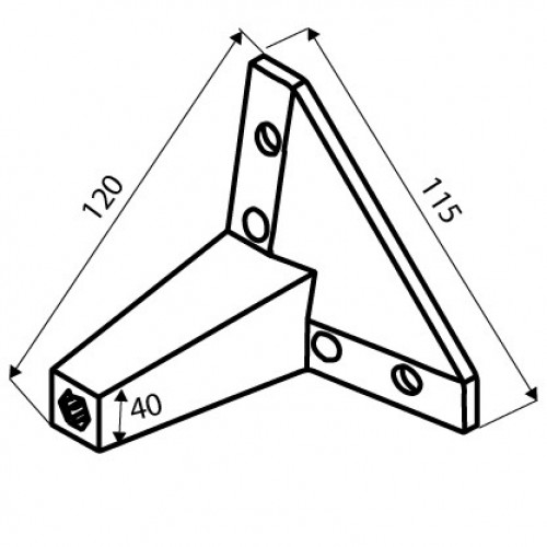 PATA MUEBLE CUADRADA PT19 120x40mm AL