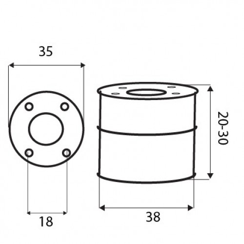 PATA MUEBLE REDONDA PT20 20-30mm NE