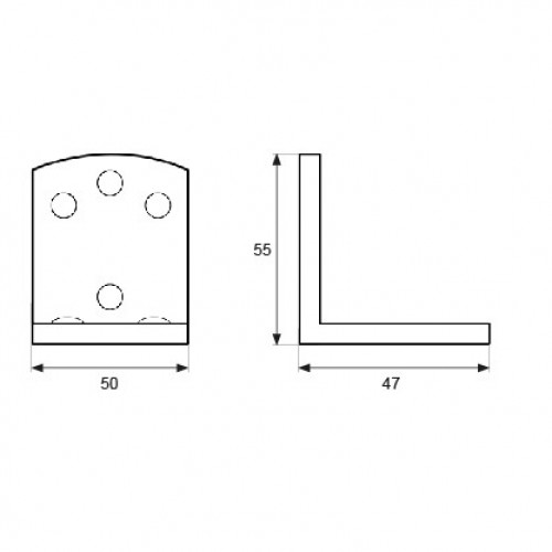SOPORTE SOMIER SMR01 55x50mm ZN