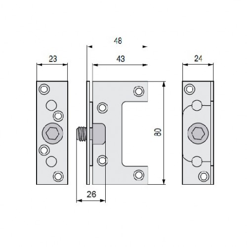 ENGANCHE LARGUERO CAMA SMR04 80mm ZN