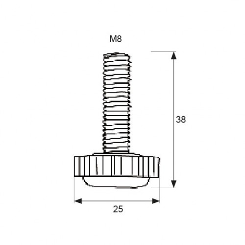 NIVELADOR POMO NV08 M8x38mm NE
