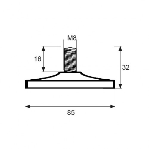 NIVELADOR PLANO NV04 M8x32mm NE