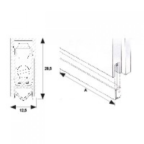BURLETE EMBUTIR ALUM BLT09 925-1025mm PL
