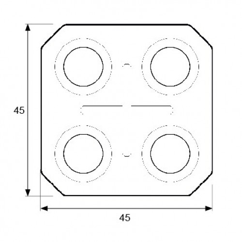 PLACA CUADRADA PLC06 45x45mm ZN