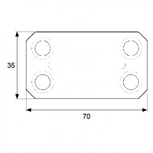 PLACA RECTANGULAR PLC07 70x35mm ZN