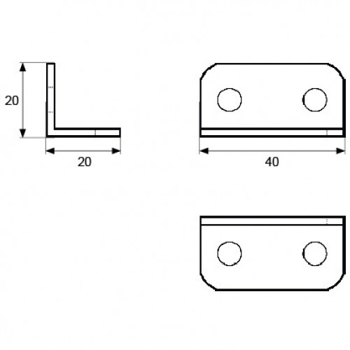 ANGULO REFUERZO AN05 20x20x40mm ZN